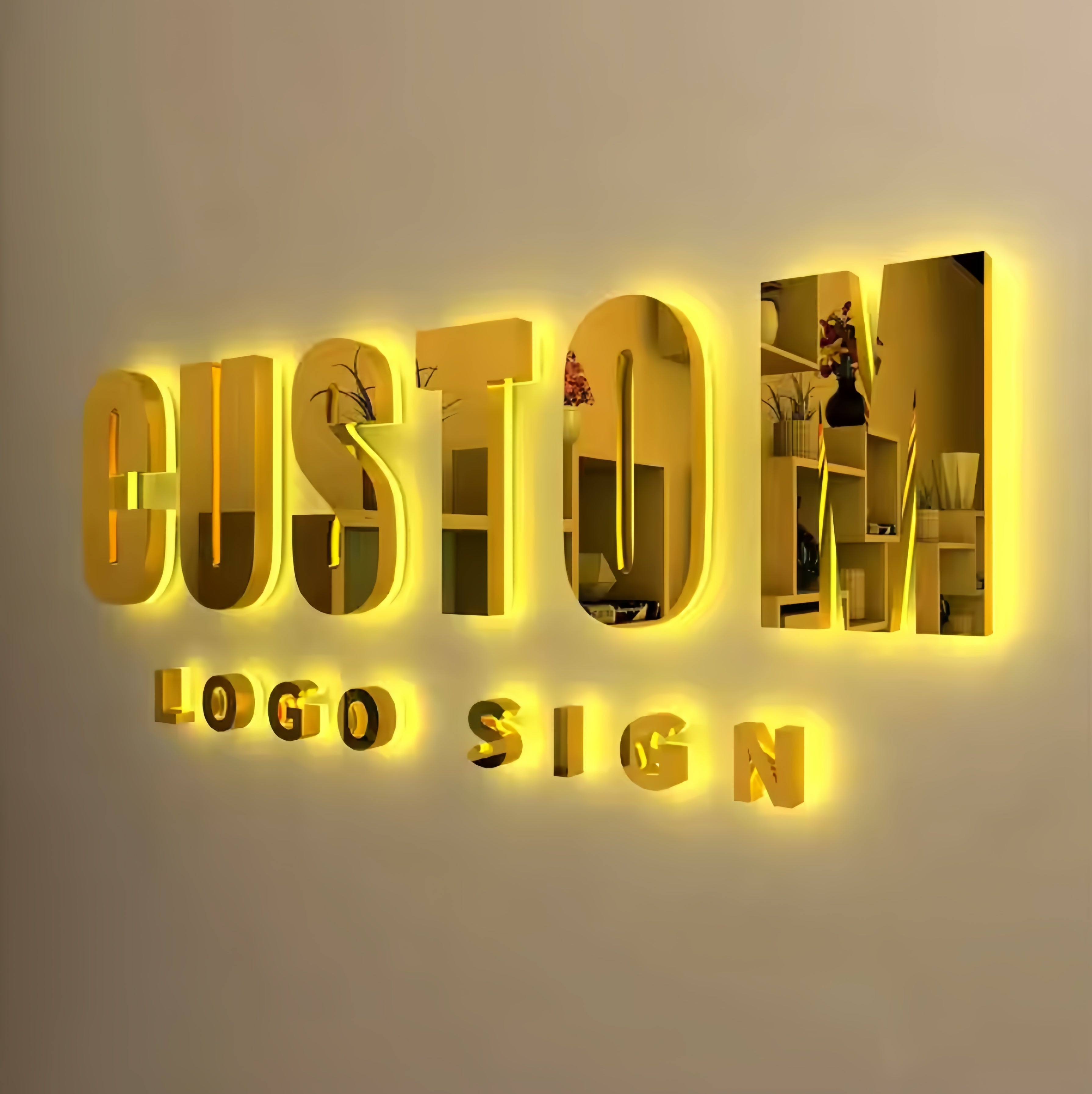 Led Sign Work Logo Custom Backlit Sign LED Neon Light | 3D Logo Signs Light 4logomaker