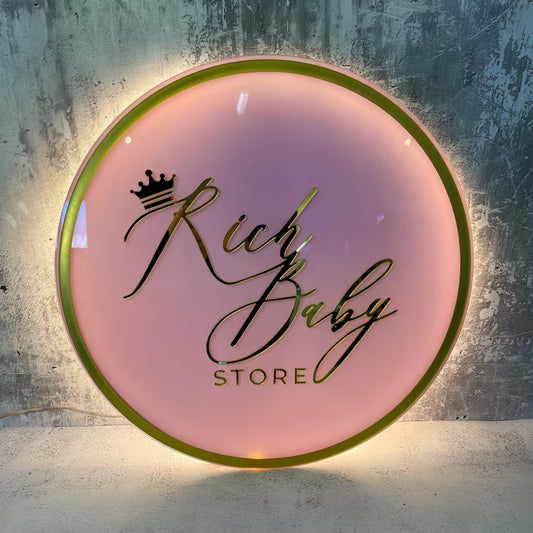 Custom Colorful Acrylic Backlit Sign Light For Business, Company, Office, Studio