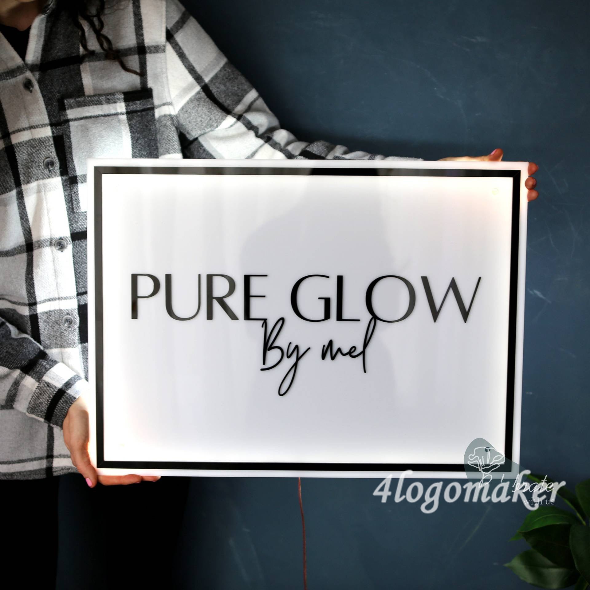 Round LED Acrylic Business Sign | Custom Beauty Salon Sign | Personalized 3D Logo| Light up Spa Sign| Aesthetic Clinic Sign| Reception Decor