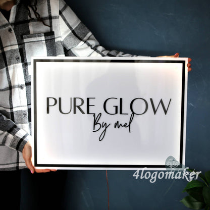 Round LED Acrylic Business Sign | Custom Beauty Salon Sign | Personalized 3D Logo| Light up Spa Sign| Aesthetic Clinic Sign| Reception Decor