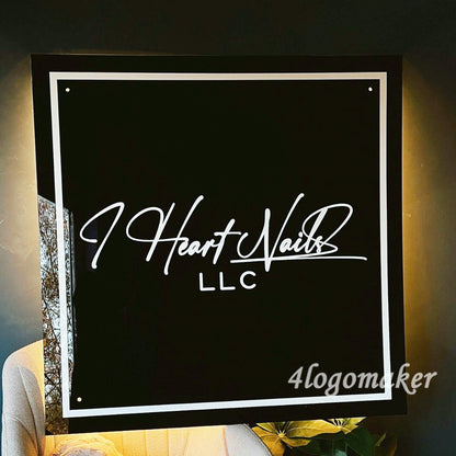 Custom Backlit Sign,Acrylic Sign,Gold Letter Sign,Round Acrylic Signage,Wall Logo Sign For Salon Beauty Studio Sign Decor,Business Sign