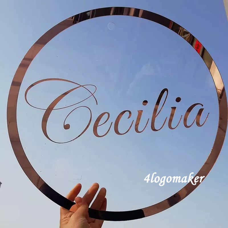 Custom Backlit Sign,Acrylic Sign,Gold Letter Sign,Round Acrylic Signage,Wall Logo Sign For Salon Beauty Studio Sign Decor,Business Sign
