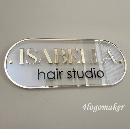 Acrylic Logo Sign, Round Business Sign, Nails Studio Sign, Clinic Sign, Small Sign, Beauty Salon Sign, Neon Acrylic, Bar Sign, Light up Sign