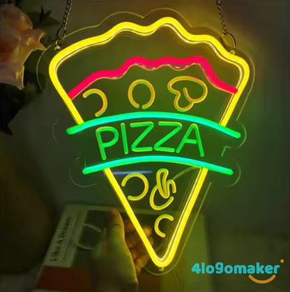 Pizza & Burger Food Neon Sign