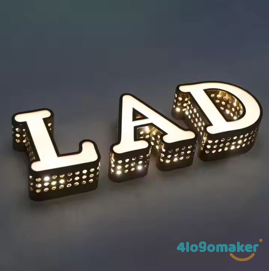 Custom 3D Logo Sign - All Light With Leo Diamond