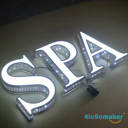 Custom 3D Logo Sign - All Light With Leo Diamond