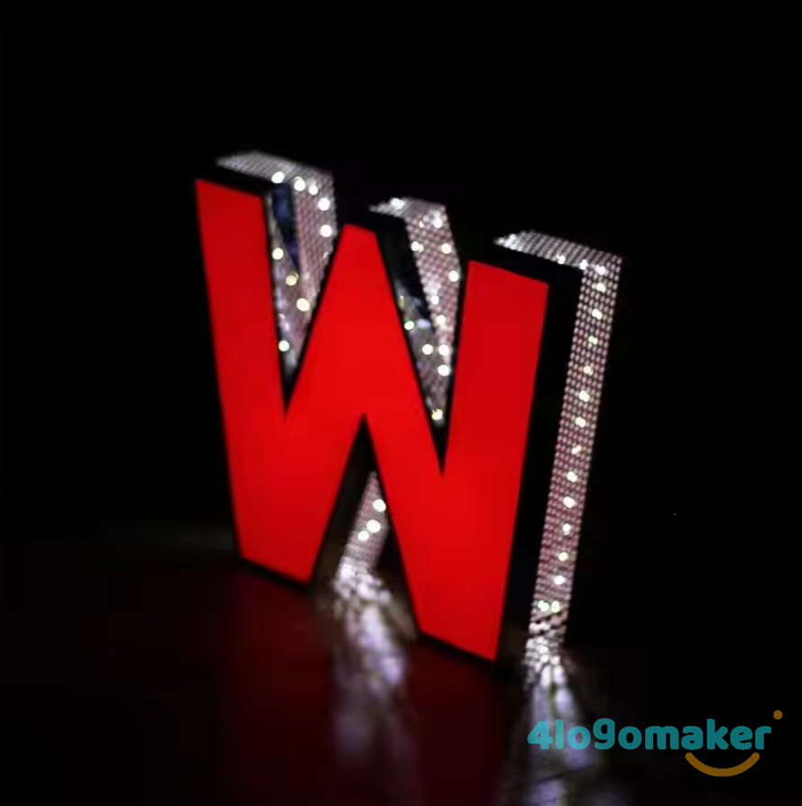 Custom 3D Logo Sign - All Light With Leo Diamond