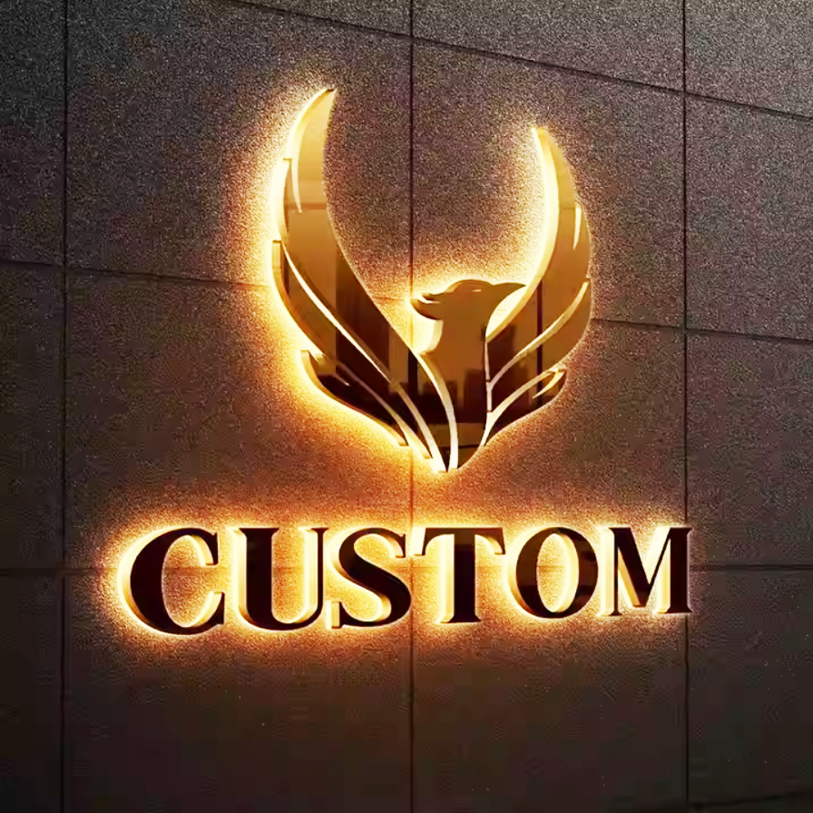 Backlit Letters 3D Metal Channel Letters Bright Store Logo Sign illuminated