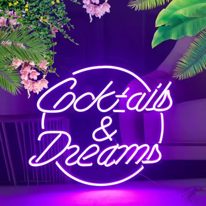 Cocktails And Dreams Sign Custom