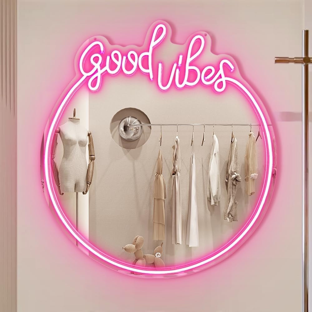 Custom Y2K Wavy Mirror LED Neon Light For Room Decor Wall Makeup Neon