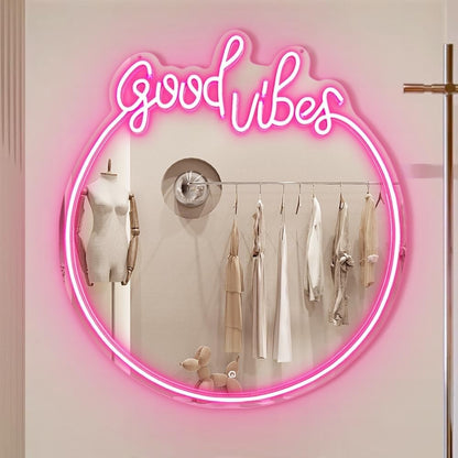 Custom Y2K Wavy Mirror LED Neon Light For Room Decor Wall Makeup Neon