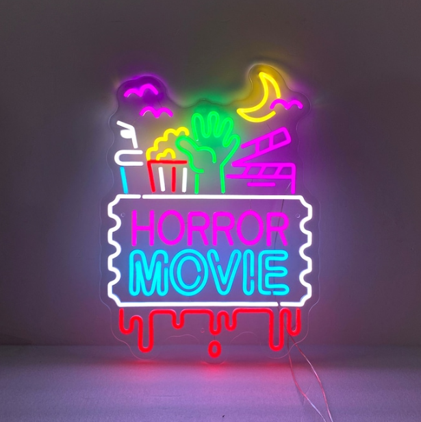 Custom Movie Theater Cinema Film Neon Sign Decor Popcorn