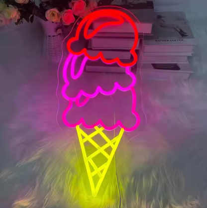 Ice Cream LED Neon Sign Light For Dessert Shop
