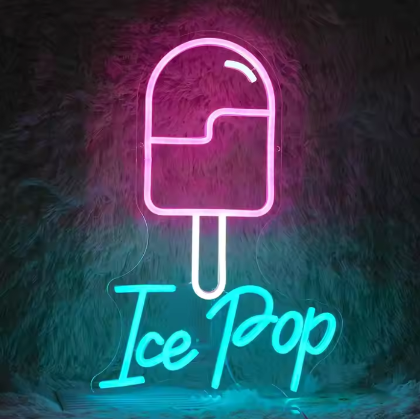 Ice Cream LED Neon Sign Light For Dessert Shop