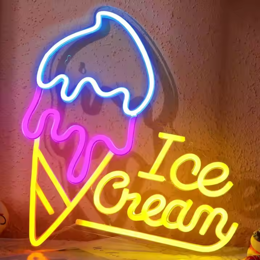 Ice Cream LED Neon Sign Light For Dessert Shop