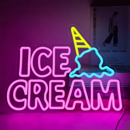 Ice Cream LED Neon Sign Light For Dessert Shop