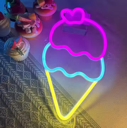 Ice Cream LED Neon Sign Light For Dessert Shop