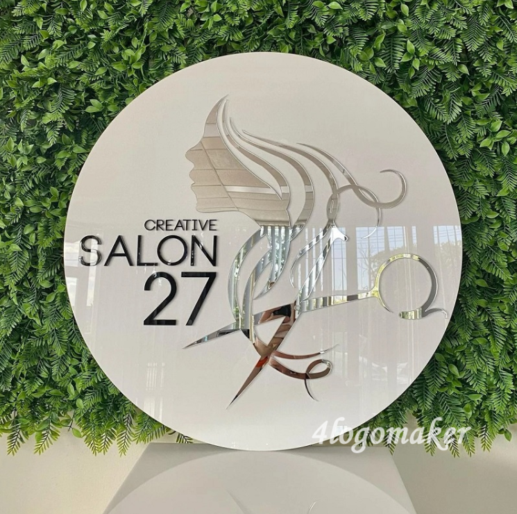 Round LED Acrylic Business Sign | Custom Beauty Salon Sign | Personalized 3D Logo| Light up Spa Sign| Aesthetic Clinic Sign| Reception Decor