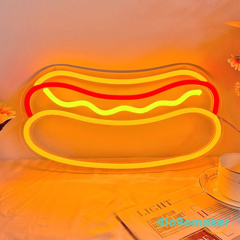 Pizza & Burger Food Neon Sign