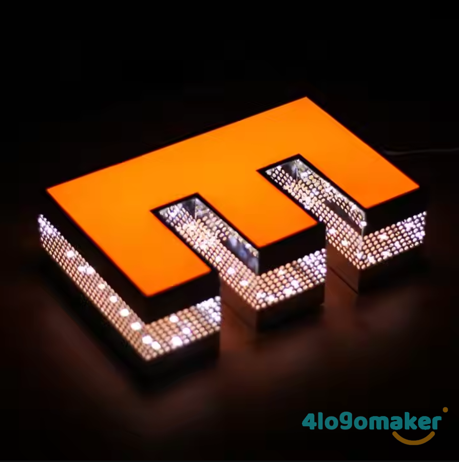 Custom 3D Logo Sign - All Light With Leo Diamond