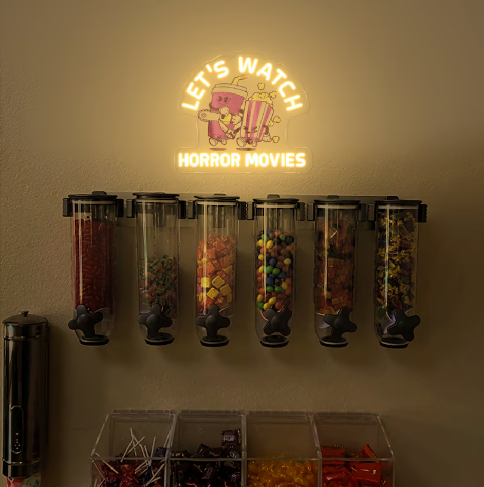 Custom Movie Theater Cinema Film Neon Sign Decor Popcorn
