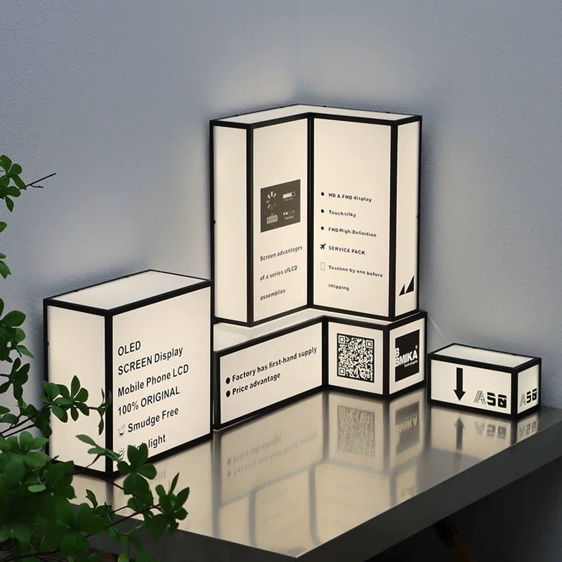 Panneau lumineux d'angle personnalisé pour entreprise
