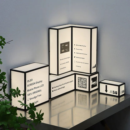 Panneau lumineux d'angle personnalisé pour entreprise