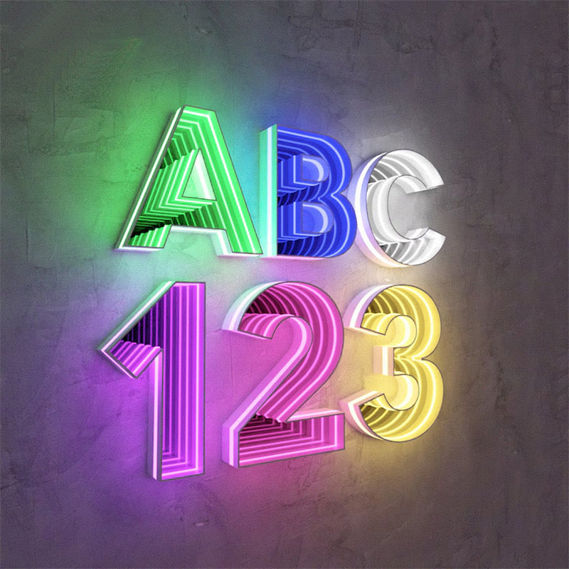 Custom Mirror Layer RGB Infinity Neon Sign Wall Mirror