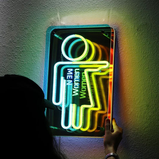 LED Infinity Mirror-Toilet Restroom Neon Sign