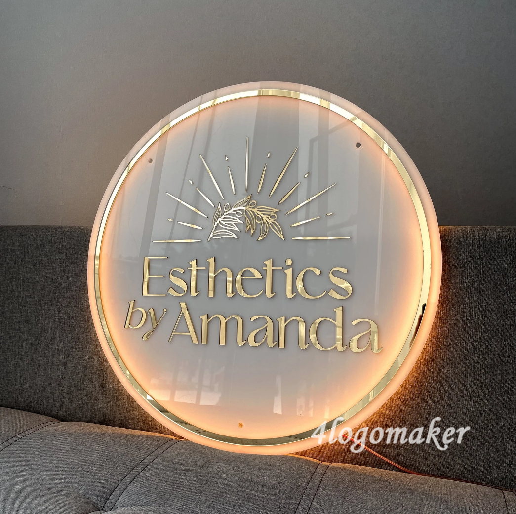 Custom Backlit Acrylic Sign,Backlit Logo Sign,Custom Wall Logo, Business Backlit Sign,Custom Logo Sign,Custom Salon Studio Sign
