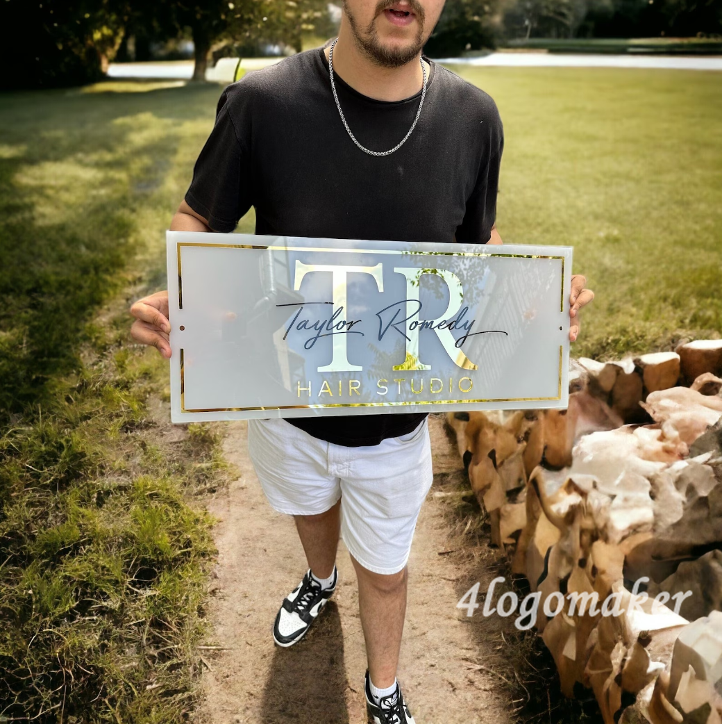 Customized Acrylic Backlit Sign - Neon Acrylic Sign - Light Acrylic Sign - Wall Acrylic Sign - Wall Mounted Sign - Salon Logo Sign