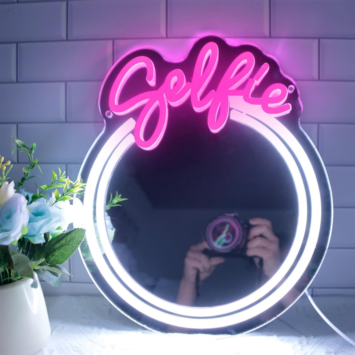 Custom Y2K Wavy Mirror LED Neon Light For Room Decor Wall Makeup Neon