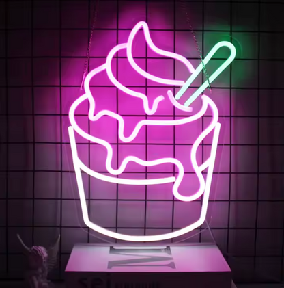 Ice Cream LED Neon Sign Light For Dessert Shop