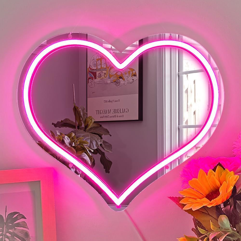 Custom Y2K Wavy Mirror LED Neon Light For Room Decor Wall Makeup Neon