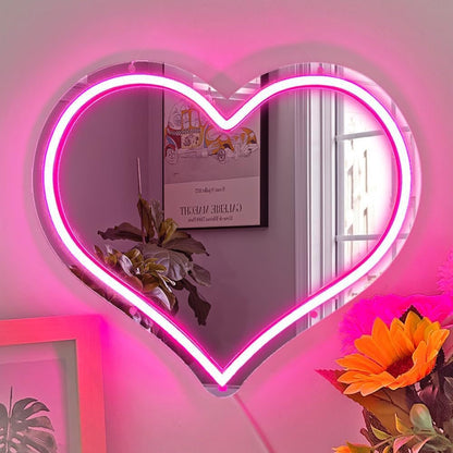 Custom Y2K Wavy Mirror LED Neon Light For Room Decor Wall Makeup Neon