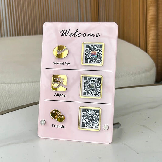 Custom QR Code Sign Table Stand