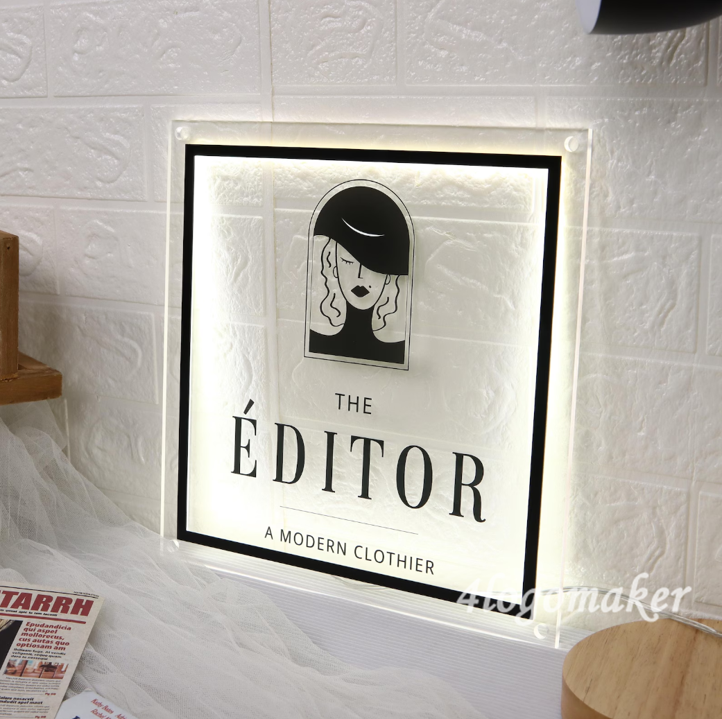 Acrylic Logo Sign, Custom Backlit Sign, Acrylic Office Sign, Wall Decor, Salon Logo Sign, LED Wall Art,Wall Studio Sign,Custom LED Logo Sign