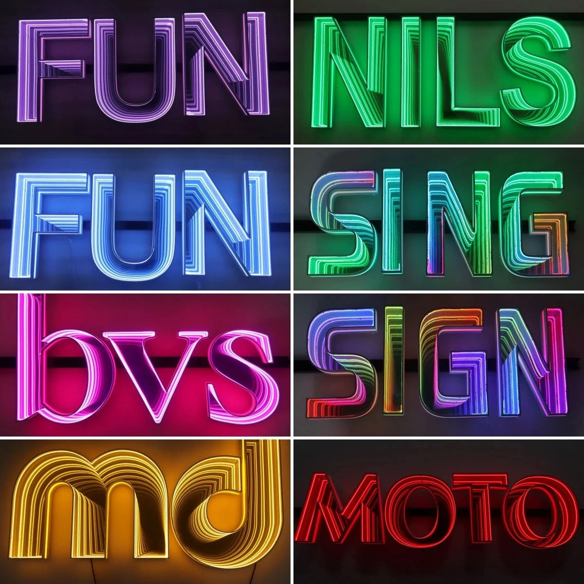 Custom Mirror Layer RGB Infinity Neon Sign Wall Mirror