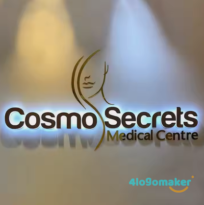 3D Metal backlit sign, Custom business sign, Aesthetics Spa Sign, Reception Logo Sign, Beauty Salon Sign, LED Light Sign, Halo lit Letters