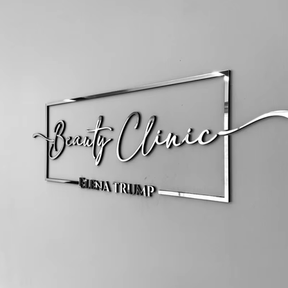 Custom 3D Crystal Metal Sign - Without Backlit Light