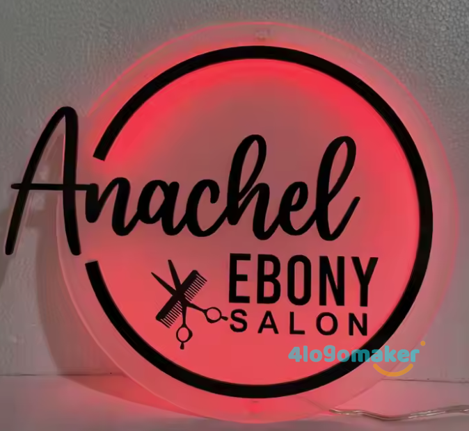 3D Metal Backlit Sign - Custom Logo Round Light Neon Sign For Business